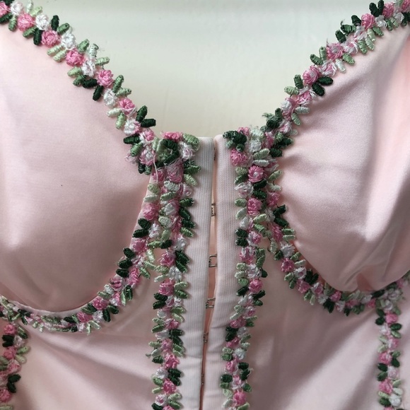 Sugar Thrillz Floral Satin Corset Top - Picture 5 of 7